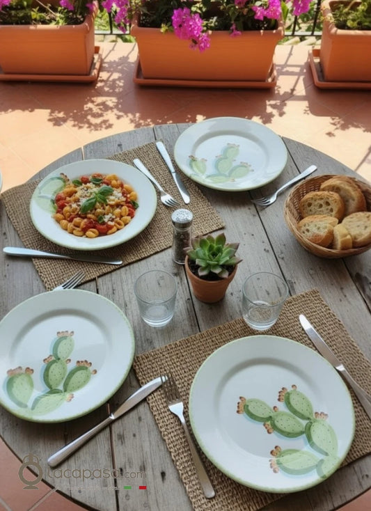 SET Assiettes en céramique – décor Figuier de Barbarie