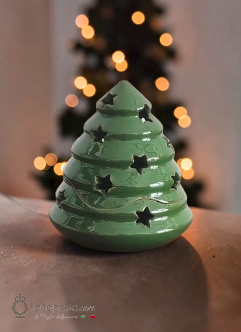 SAPIN ARGENTÉ - Photophore sapin de Noël