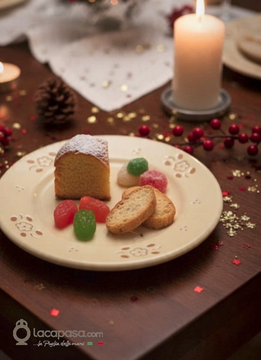 Lot de 6 assiettes à dessert en céramique - décor Olives