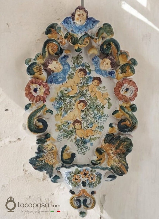 ANGELUS - Acquasantiera in ceramica - Lacapasa.com