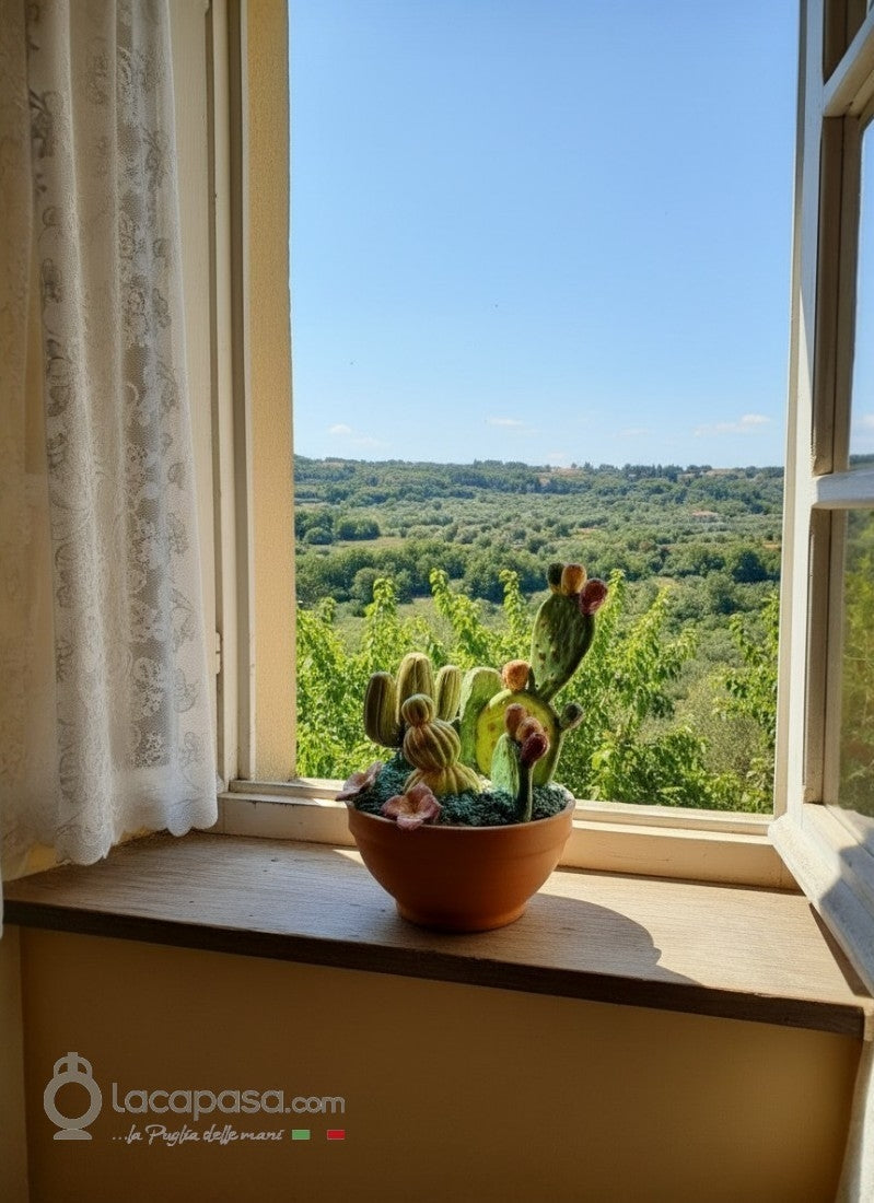 Cactus in ceramica artigianale per decorare la casa - Lacapasa.com