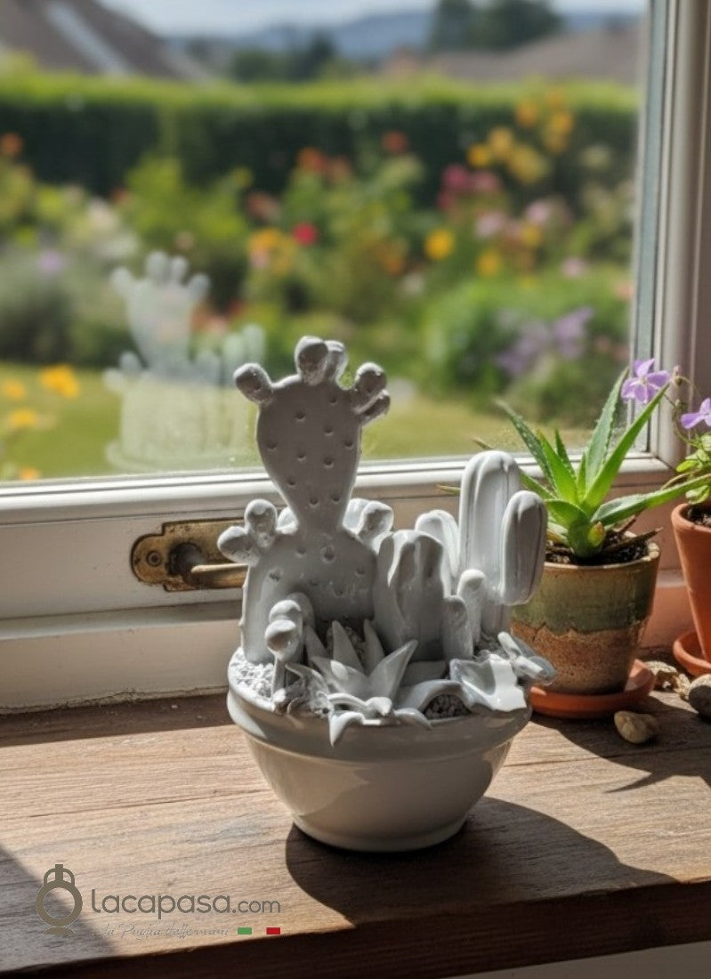 Fico d' India in ceramica artigianale per decorare la casa - Lacapasa.com
