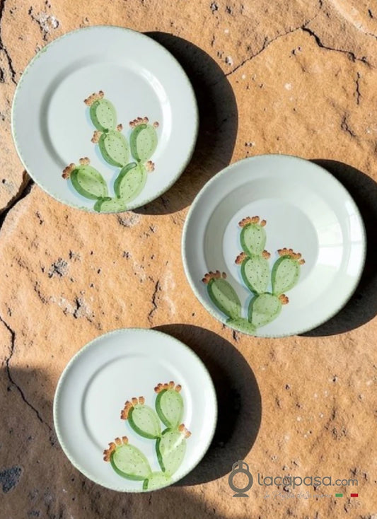 SET Assiettes en céramique – décor Figuier de Barbarie