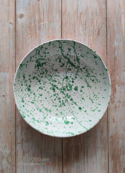 Insalatiera in ceramica - decoro Macchia verde - Lacapasa.com
