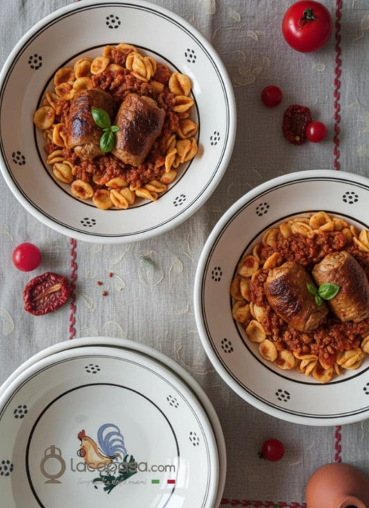 LOT de 6 Assiettes creuses en céramique – décor Coq