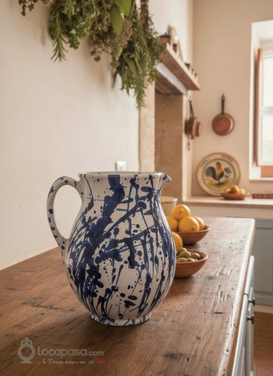 Pichet en céramique des Pouilles - décor Macchia