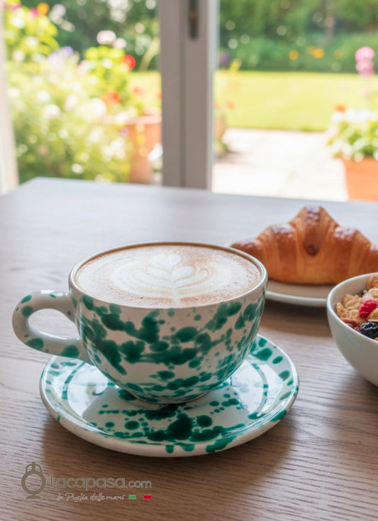 ANICE - Tasse petit-déjeuner en céramique - décor Macchia