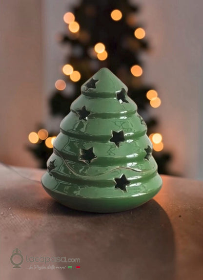 SAPIN ARGENTÉ - Photophore sapin de Noël
