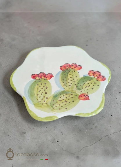 Poggia Pentola in ceramica - decoro Fico d'India - Lacapasa.com