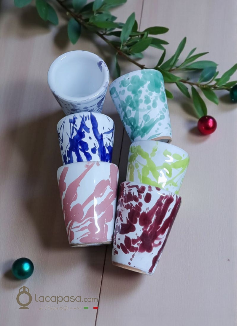 SET 6 Bicchieri limoncello ceramica - Xmas - Lacapasa.com